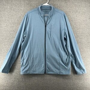 Untuckit Phiefer Pavitt Full Zip Jacket Men Size Large Light Blue Lightweight